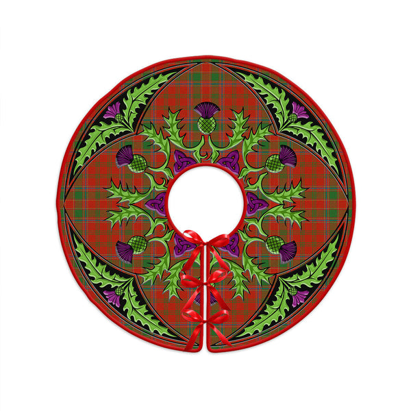 Munro (Logan) Ancient Clan Badge Tartan Christmas Tree Skirt Scottish Thistle Design