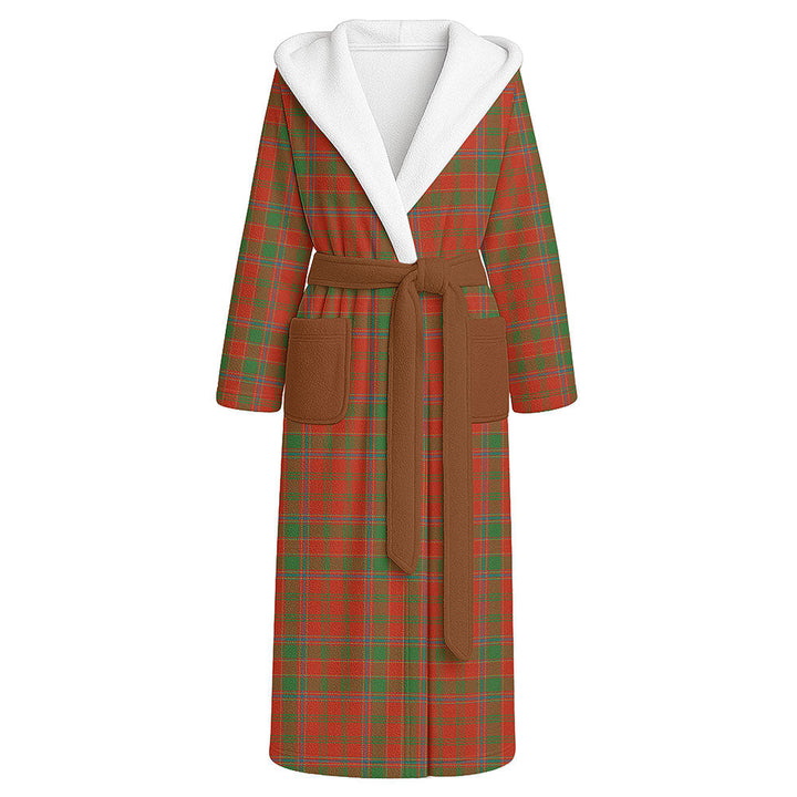 Munro (Logan) Ancient Clan Badge Tartan Flannel Hooded Bathrobe