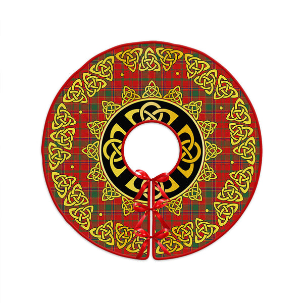 Munro (Logan) Modern Clan Badge Tartan Christmas Tree Skirt Golden Celtic Heritage