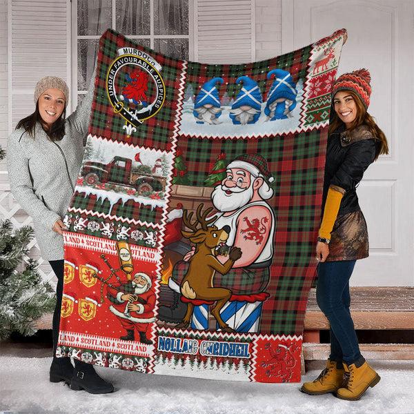Murdoch Modern Clan Badge Tartan Blanket Scotland Santa Tattoo Christmas Comic Patchwork Style