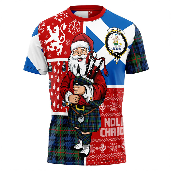 Murray Modern Clan Badge Tartan T-Shirt Scotland Christmas Santa