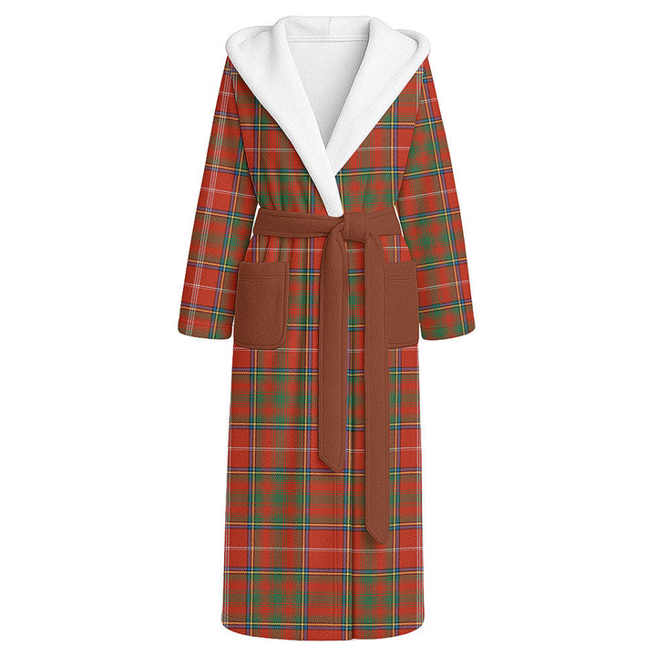 Murray Plaid Artifact Ancient Clan Badge Tartan Flannel Hooded Bathrobe