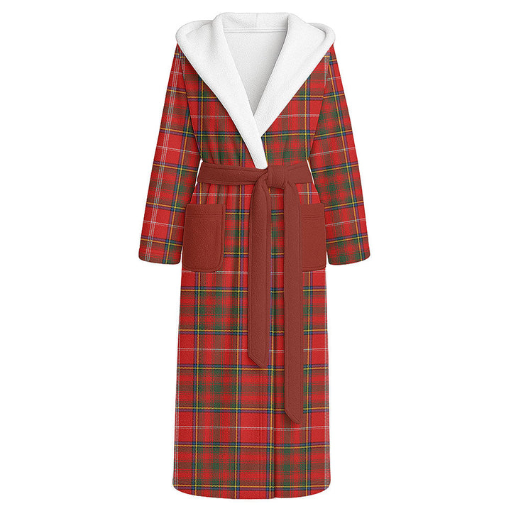 Murray Plaid Artifact Modern Clan Badge Tartan Flannel Hooded Bathrobe