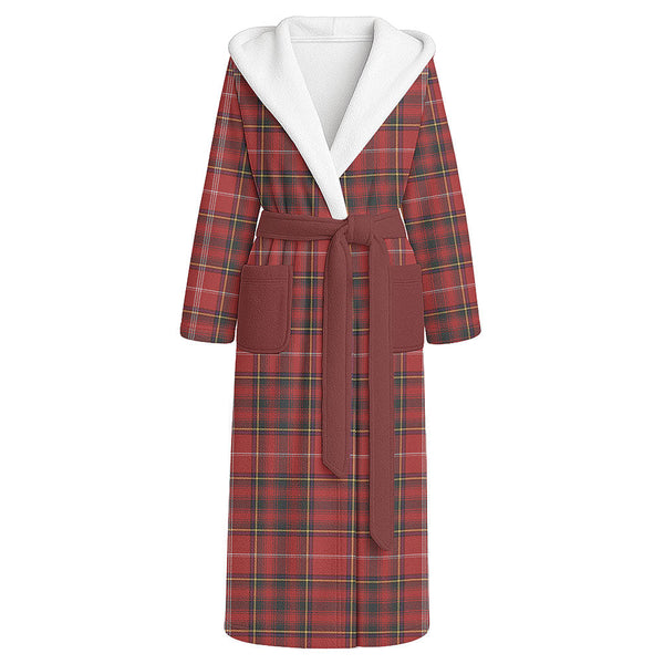 Murray Plaid Artifact Weathered Clan Badge Tartan Flannel Hooded Bathrobe