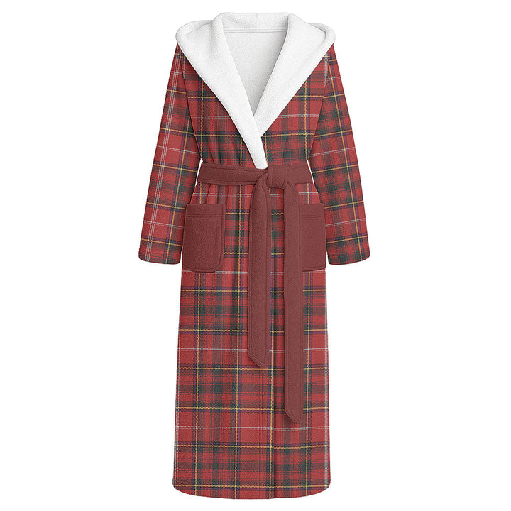 Murray Plaid Artifact Weathered Clan Badge Tartan Flannel Hooded Bathrobe