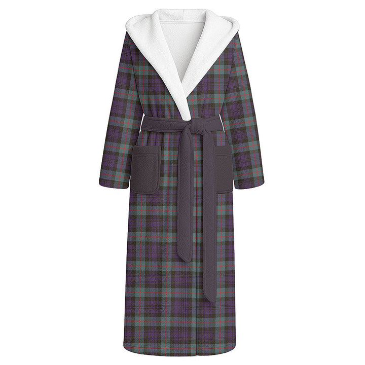 Murray Weathered Clan Badge Tartan Flannel Hooded Bathrobe