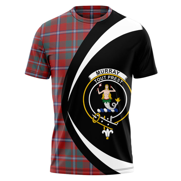 Murray of Abercairney Portrait (Murray of Abercairney; Portrait) Weathered Clan Badge Tartan T-Shirt Circle Style Personalized