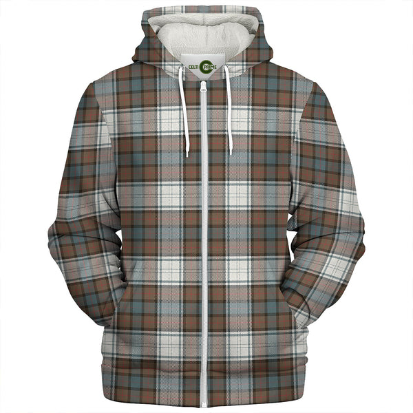 Murray of Atholl Dress (Murray Dress) Weathered Clan Badge Tartan Sherpa Hoodie