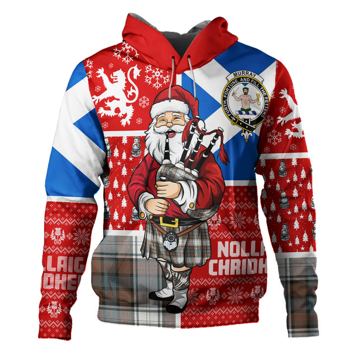 Murray of Atholl Dress (Murray Dress) Weathered Clan Badge Tartan Hoodie Scotland Christmas Santa