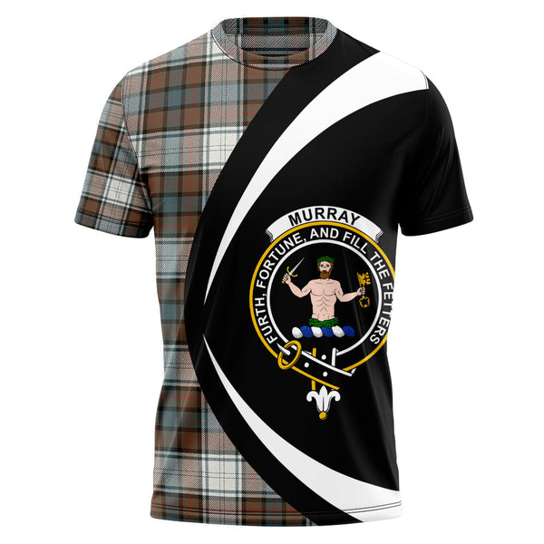 Murray of Atholl Dress (Murray Dress) Weathered Clan Badge Tartan T-Shirt Circle Style Personalized