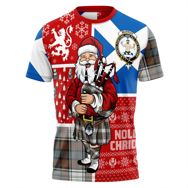 Murray of Atholl Dress (Murray Dress) Weathered Clan Badge Tartan T-Shirt Scotland Christmas Santa
