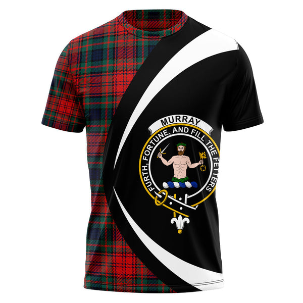 Murray of Atholl Red Dress (Murray of Atholl; Red Dress) Modern Clan Badge Tartan T-Shirt Circle Style Personalized