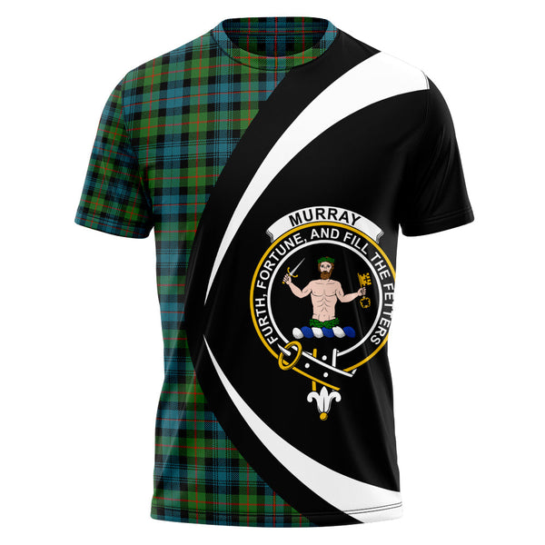 Murray of Atholl (Murray) Ancient Clan Badge Tartan T-Shirt Circle Style Personalized