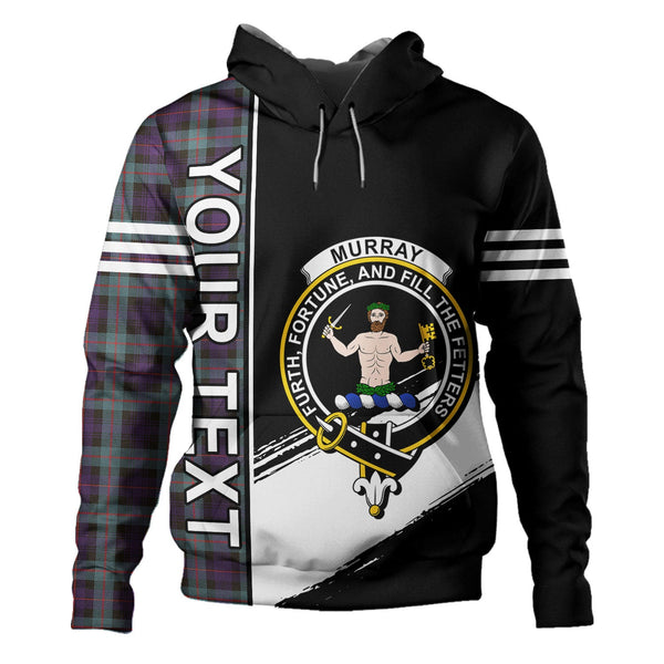 Murray of Atholl (Murray) Weathered Clan Badge Tartan Hoodie Quarter Style Personalized
