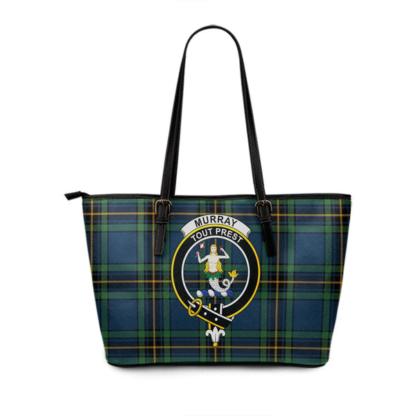 Murray of Elibank Modern Clan Badge Tartan Leather Tote Bag