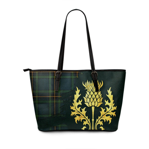 Murray of Elibank Modern Tartan Leather Tote Bag Thistle Oldest Style