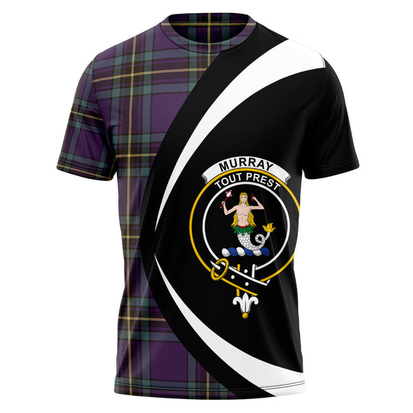 Murray of Elibank Weathered Clan Badge Tartan T-Shirt Circle Style Personalized