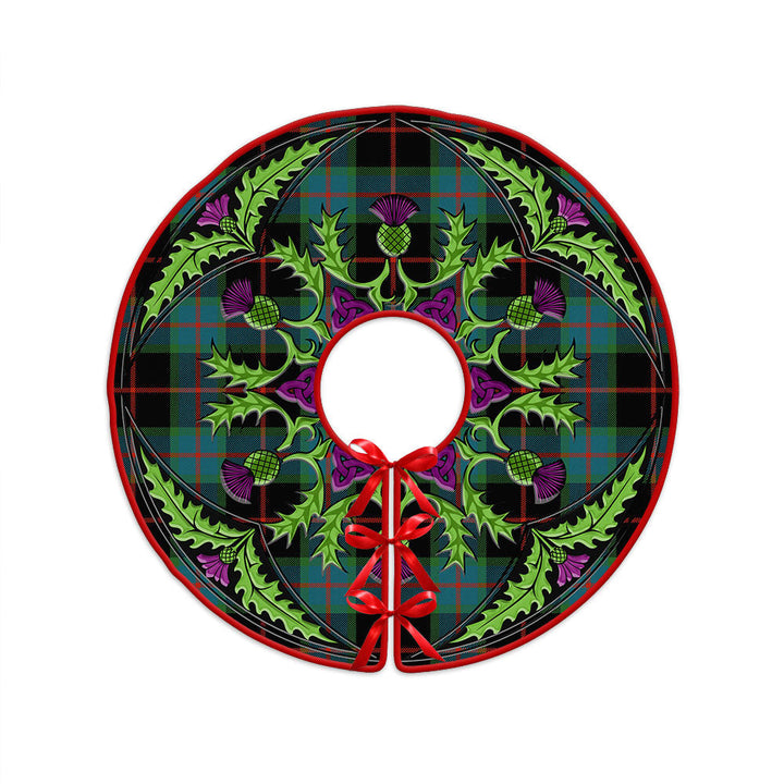 Nairn Ancient Clan Badge Tartan Christmas Tree Skirt Scottish Thistle Design