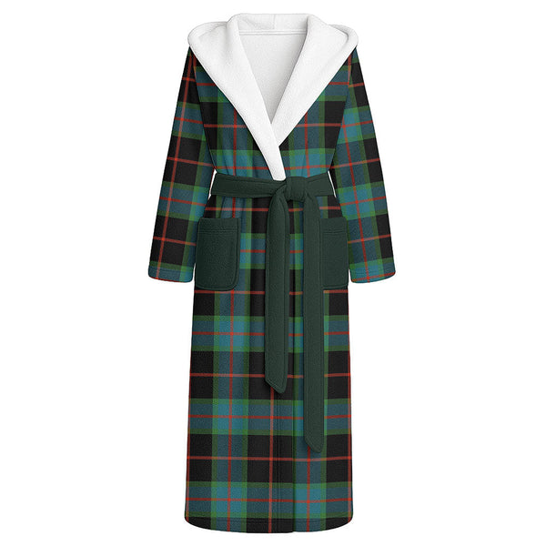 Nairn Ancient Clan Badge Tartan Flannel Hooded Bathrobe