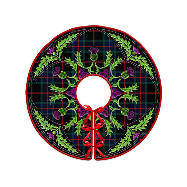 Nairn Modern Clan Badge Tartan Christmas Tree Skirt Scottish Thistle Design