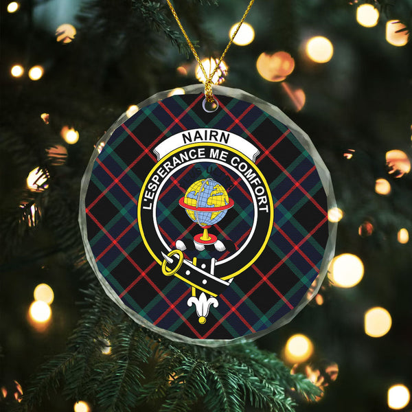 Nairn Modern Clan Badge Tartan Glass Ornament