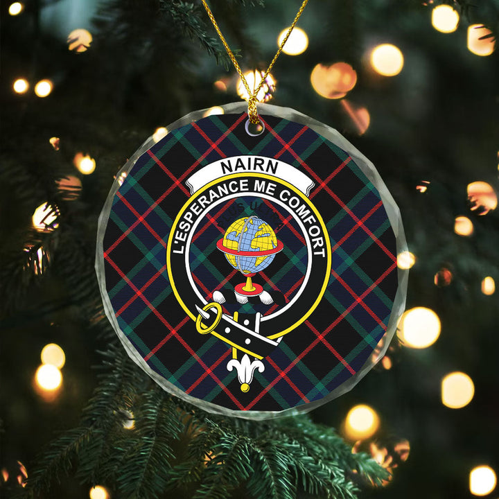 Nairn Modern Clan Badge Tartan Glass Ornament