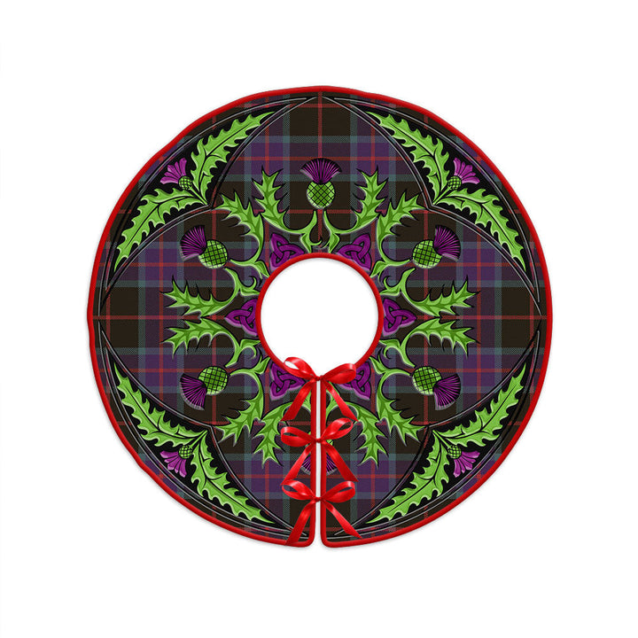 Nairn Weathered Clan Badge Tartan Christmas Tree Skirt Scottish Thistle Design