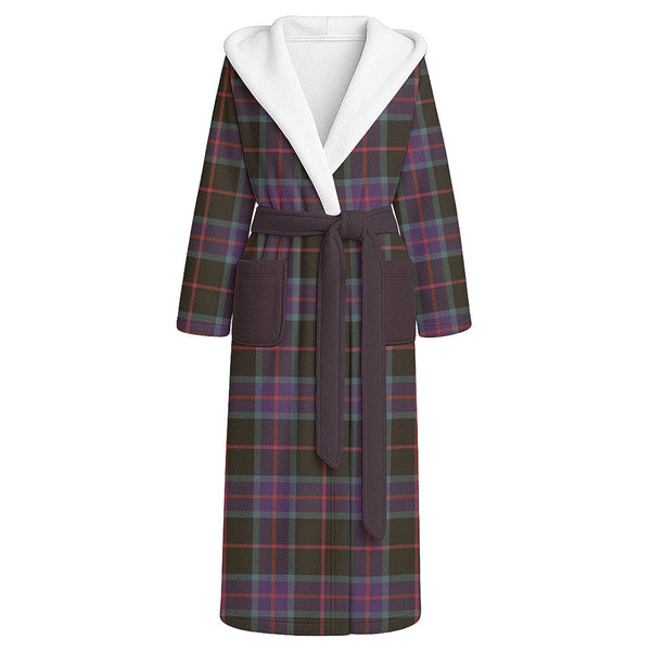 Nairn Weathered Clan Badge Tartan Flannel Hooded Bathrobe