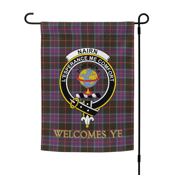 Nairn Weathered Clan Badge Tartan Garden Flag
