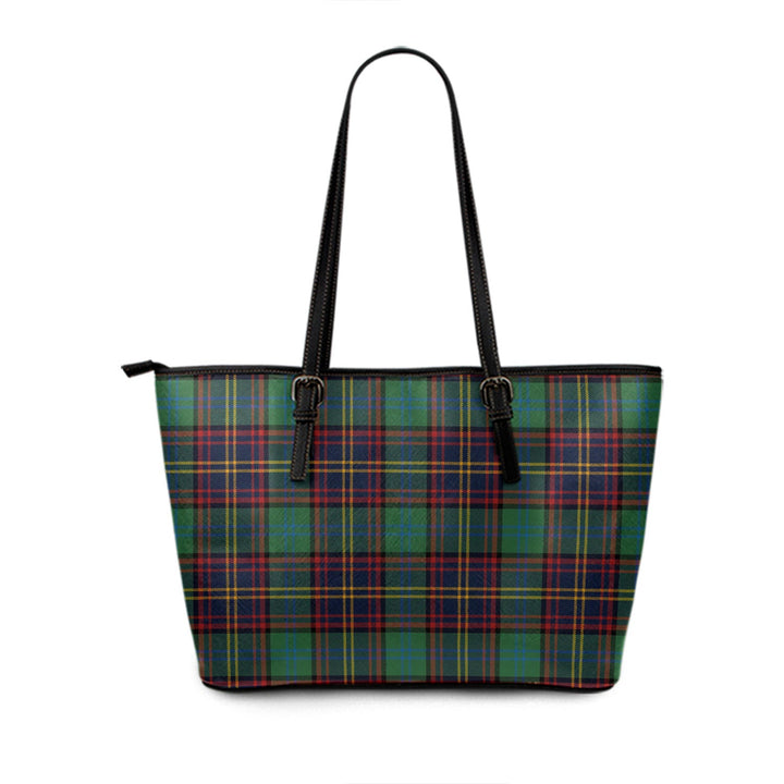 Nance Modern Tartan Leather Tote Bag