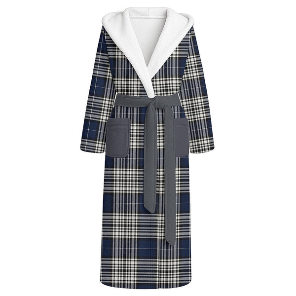 Napier Modern Clan Badge Tartan Flannel Hooded Bathrobe
