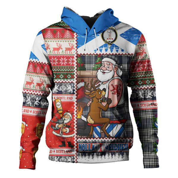 Napier Modern Clan Badge Tartan Hoodie Scottish Santa Tattoo Christmas Comic Patchwork Style