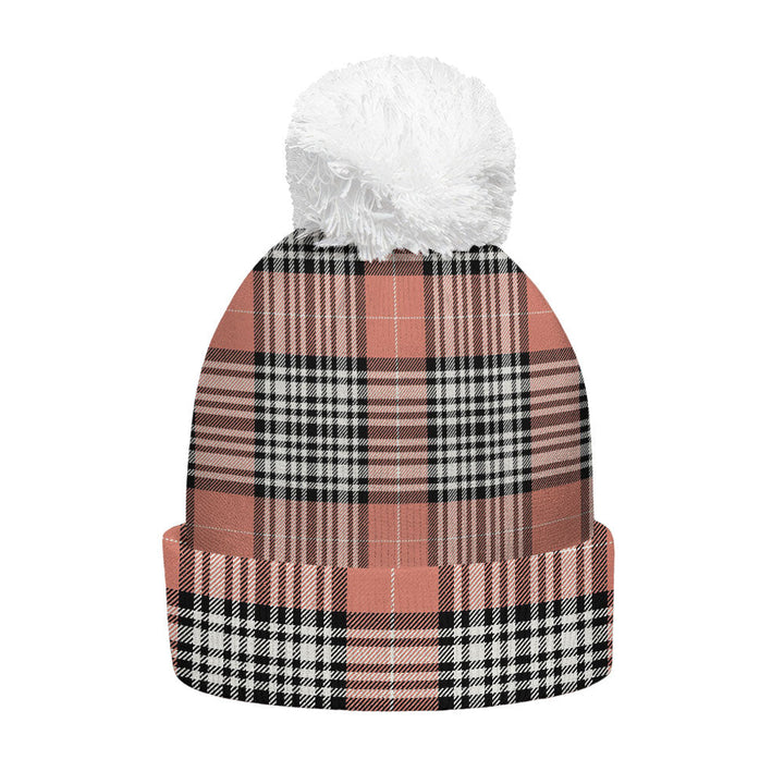 Napier Rose Ancient Clan Badge Tartan Bobble Beanie Hat