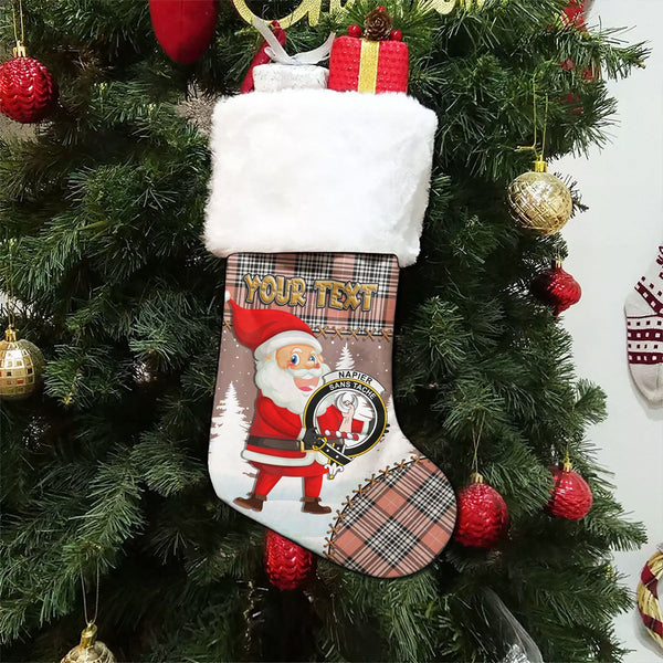 Napier Rose Ancient Clan Badge Tartan Christmas Stocking Holiday Blessings Merry Christmas Joy