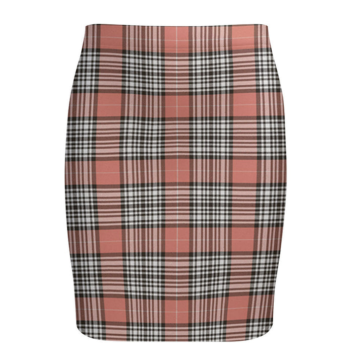 Napier Rose Weathered Tartan Fitted Skirt