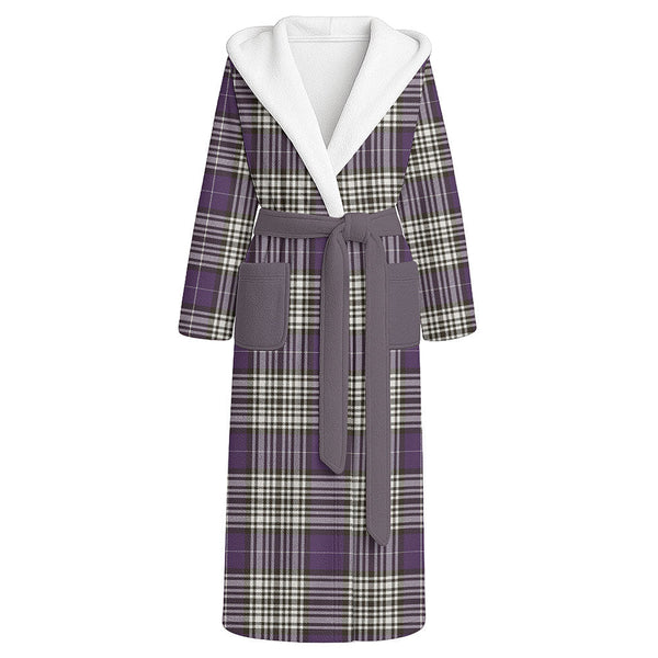 Napier Weathered Clan Badge Tartan Flannel Hooded Bathrobe