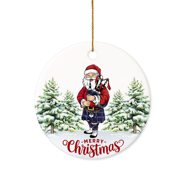 Nevoy Tartan Ceramic Ornament Santa