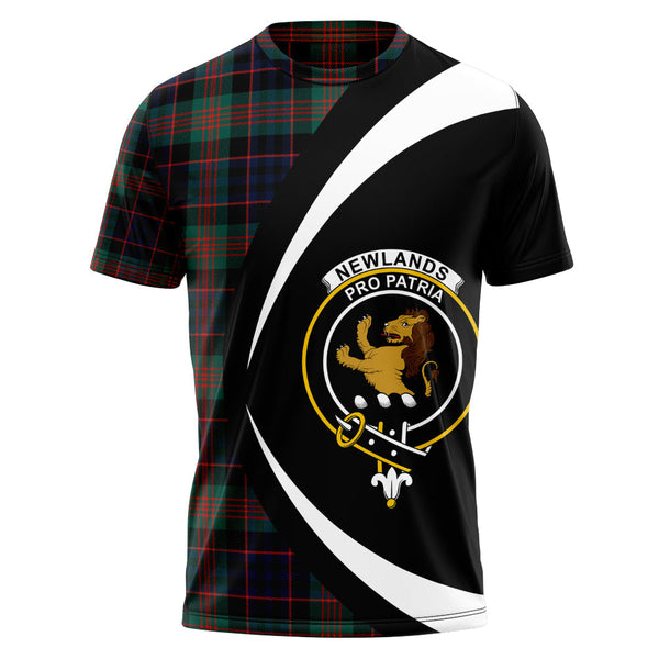 Newlands (Walker Newlands) Modern Clan Badge Tartan T-Shirt Circle Style Personalized