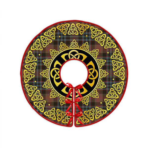 Newlands (Walker Newlands) Weathered Clan Badge Tartan Christmas Tree Skirt Golden Celtic Heritage