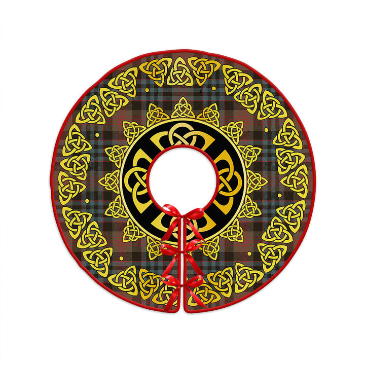 Newlands (Walker Newlands) Weathered Clan Badge Tartan Christmas Tree Skirt Golden Celtic Heritage