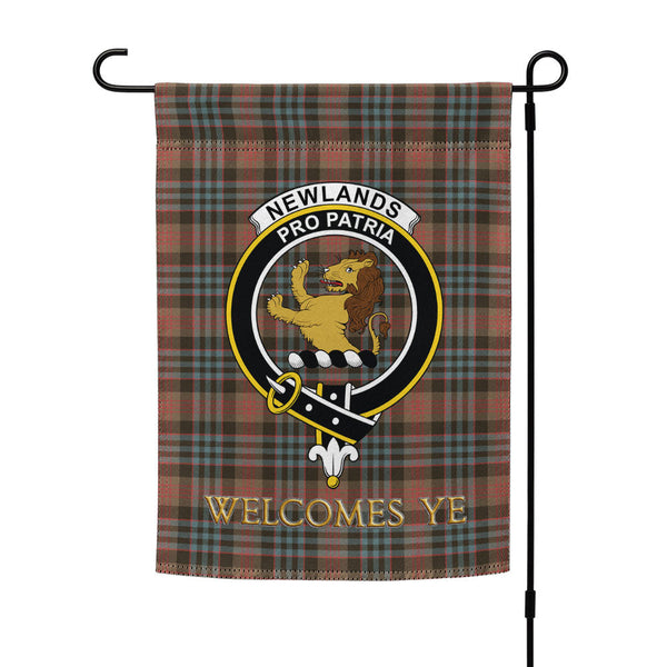Newlands (Walker Newlands) Weathered Clan Badge Tartan Garden Flag