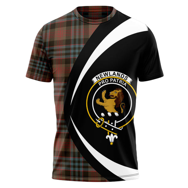 Newlands (Walker Newlands) Weathered Clan Badge Tartan T-Shirt Circle Style Personalized