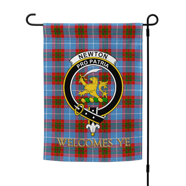 Newton Clan Badge Tartan Garden Flag