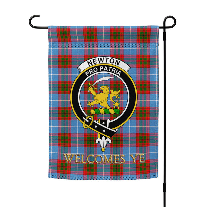 Newton Clan Badge Tartan Garden Flag