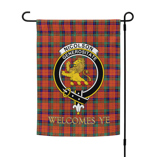 Nicolson Ancient Clan Badge Tartan Garden Flag