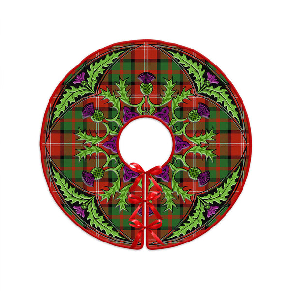 Nisbet (Nisbit) Ancient Clan Badge Tartan Christmas Tree Skirt Scottish Thistle Design