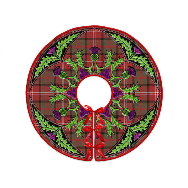 Nisbet (Nisbit) Weathered Clan Badge Tartan Christmas Tree Skirt Scottish Thistle Design