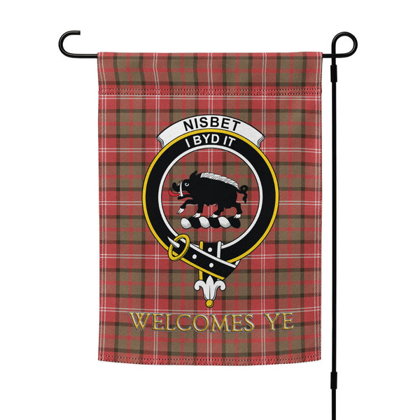 Nisbet (Nisbit) Weathered Clan Badge Tartan Garden Flag