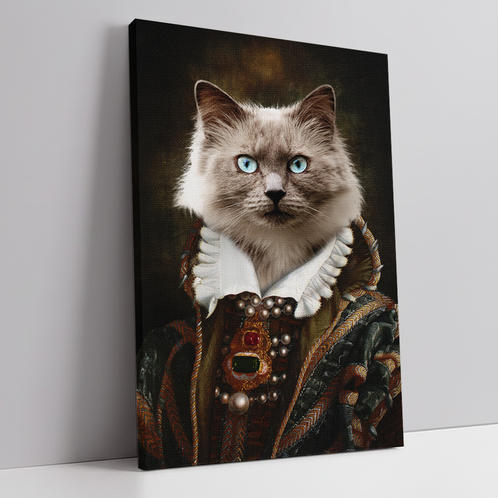 Noble cat custom portrait canvas created from customer photo