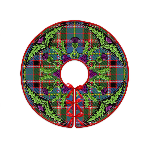 Norvel Clan Badge Tartan Christmas Tree Skirt Scottish Thistle Design